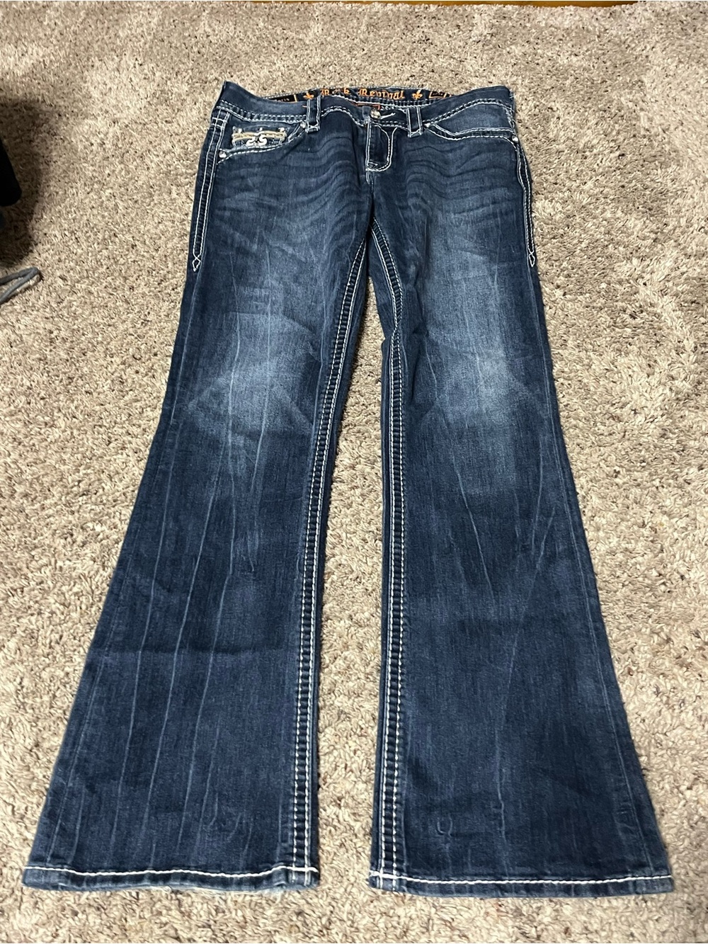 Rock Revival Dark Indigo Flare Jeans